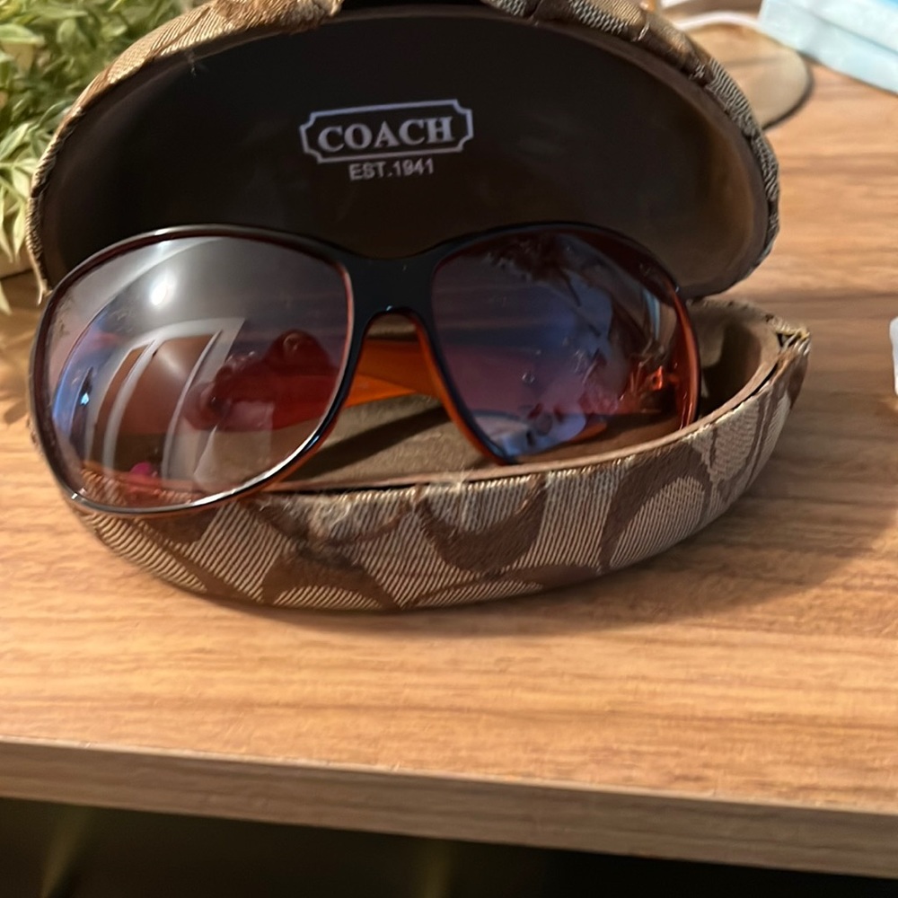 Lightly used coach sunglasses with case